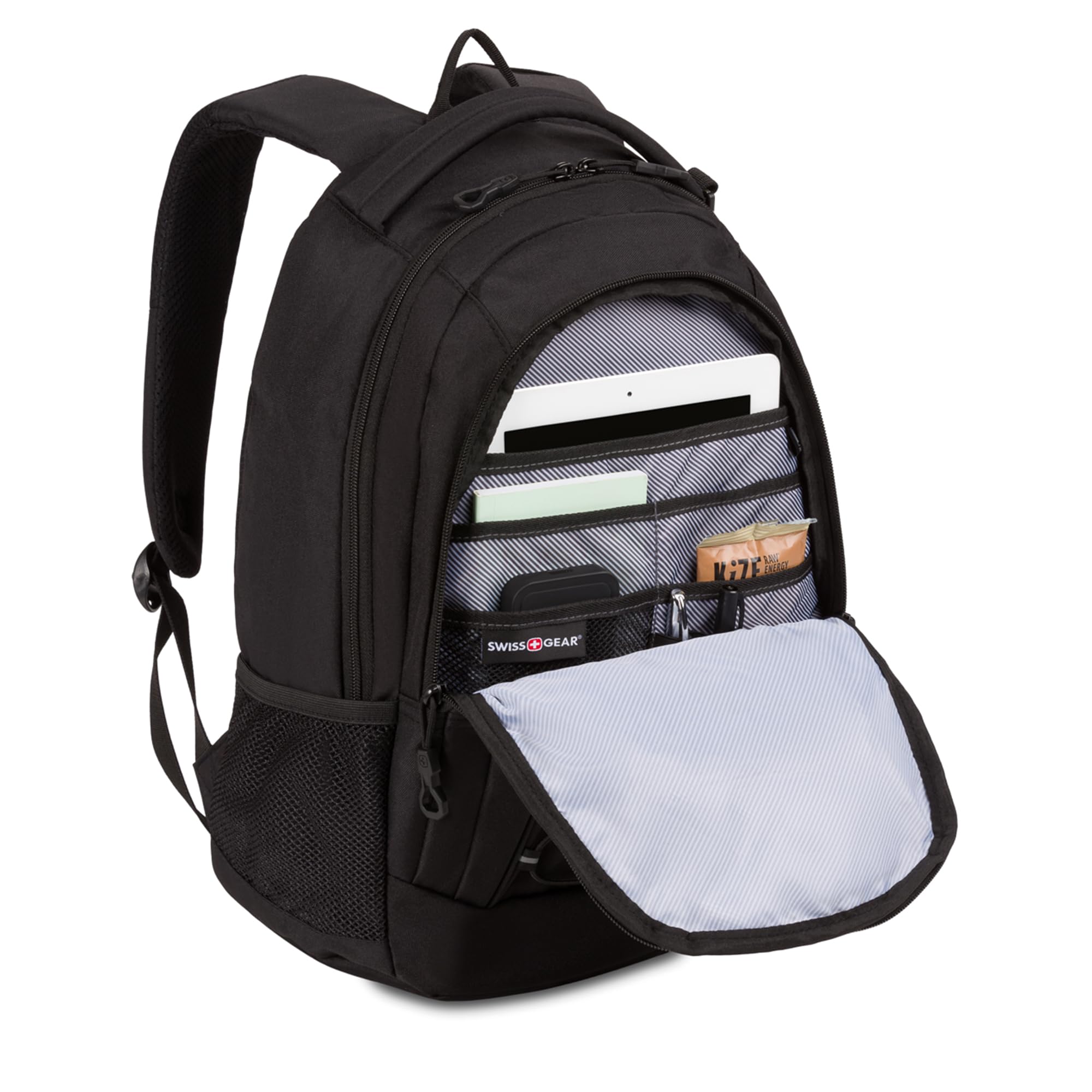 SwissGear 1186 Special Edition 13” Laptop Backpack Black – Compact Tech Bag with Reflective Accents – Multiple Organizer Pockets with Bungee Cords & D-ring Attachment Point - Image 6