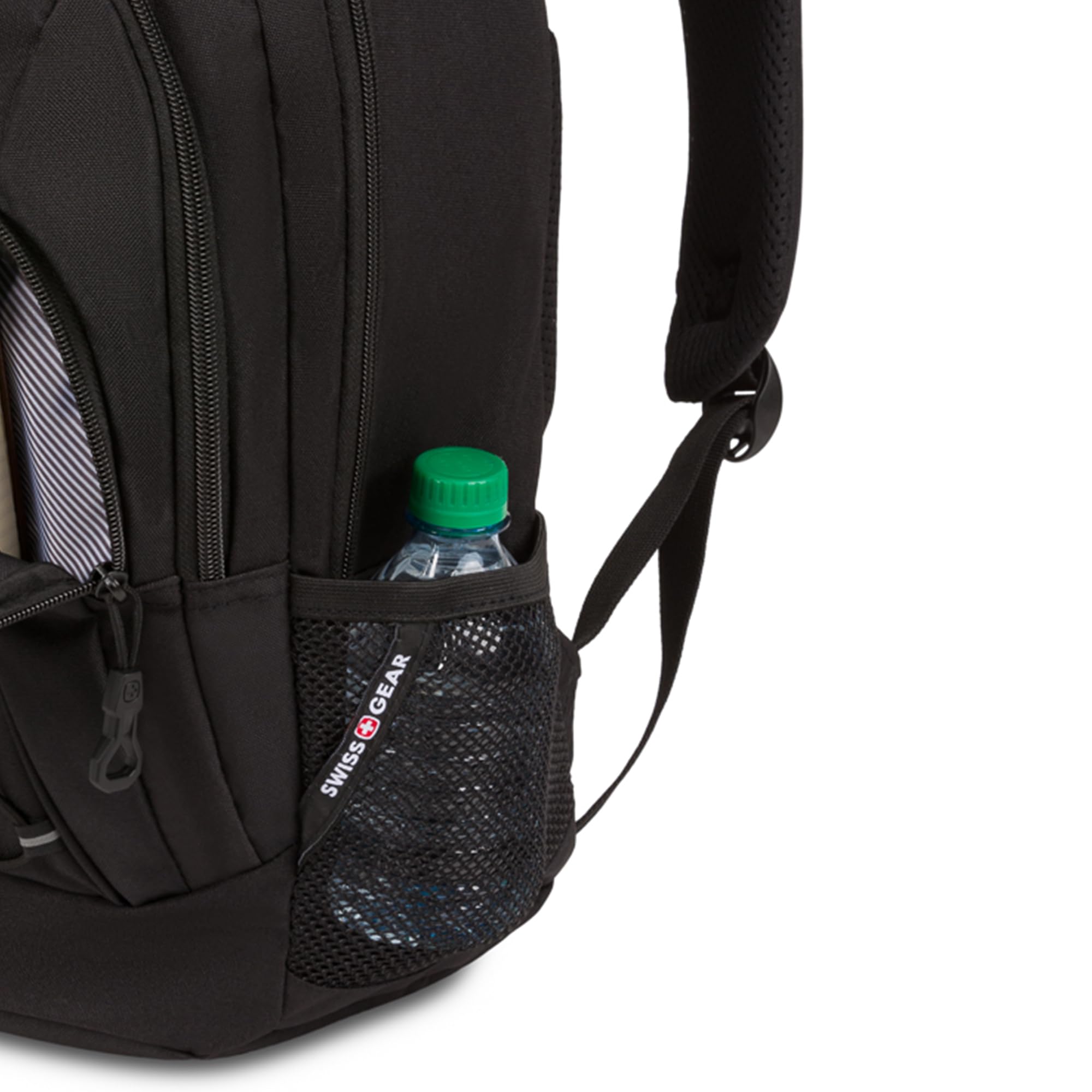 SwissGear 1186 Special Edition 13” Laptop Backpack Black – Compact Tech Bag with Reflective Accents – Multiple Organizer Pockets with Bungee Cords & D-ring Attachment Point - Image 7