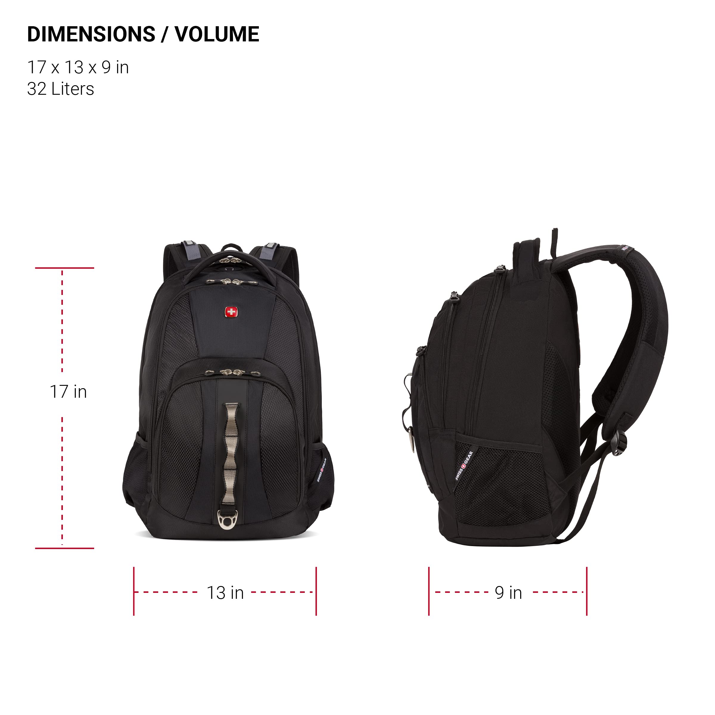 SwissGear 1271 ScanSmart Laptop Backpack, Fits Most 16 Inch Laptops and Tablets, TSA Friendly Backpack, Ideal for Work, Travel, School, College, and Commuting - Black - Image 6