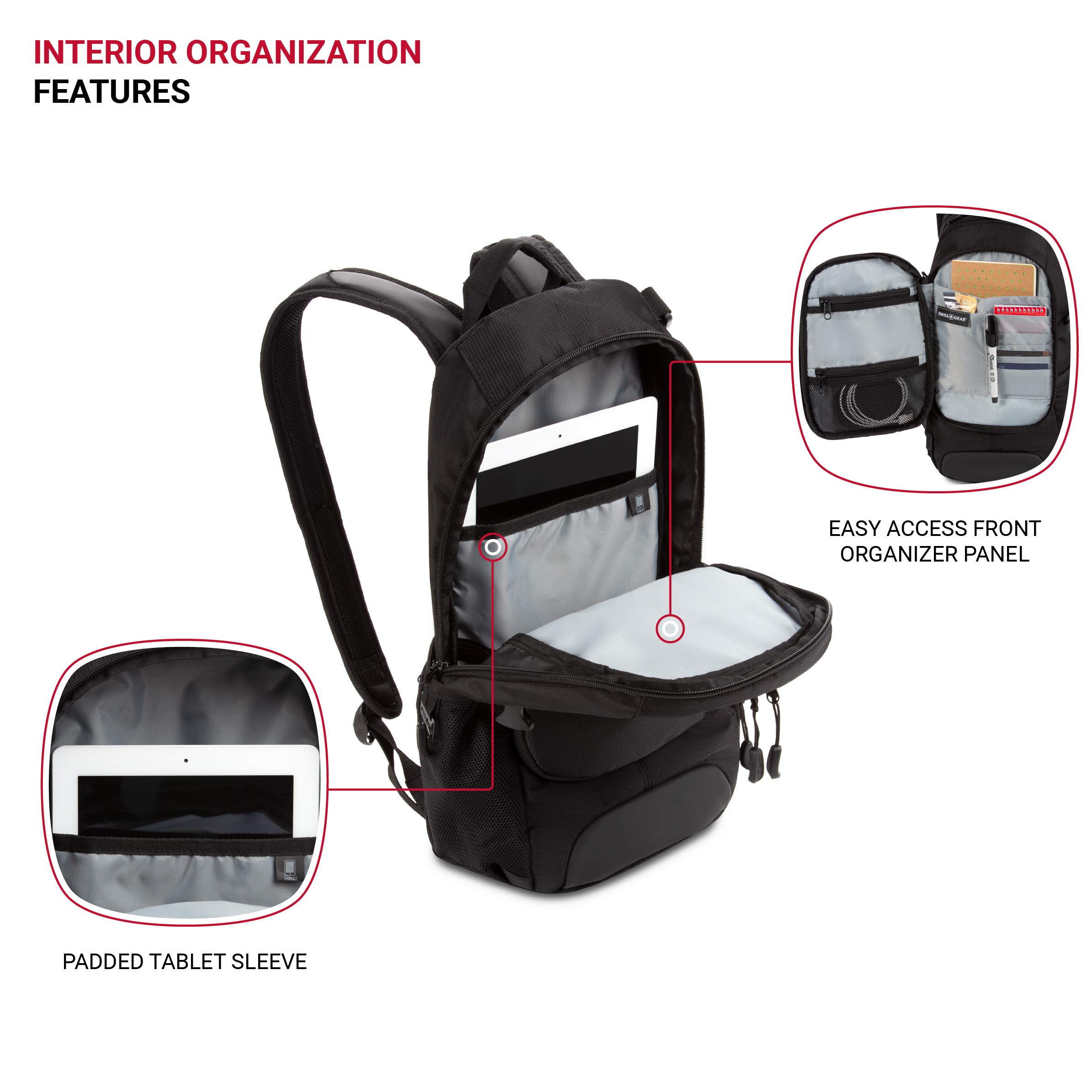 SwissGear 3598 Backpack, Narrow Daypack, Ideal for Commuting and College - Image 4