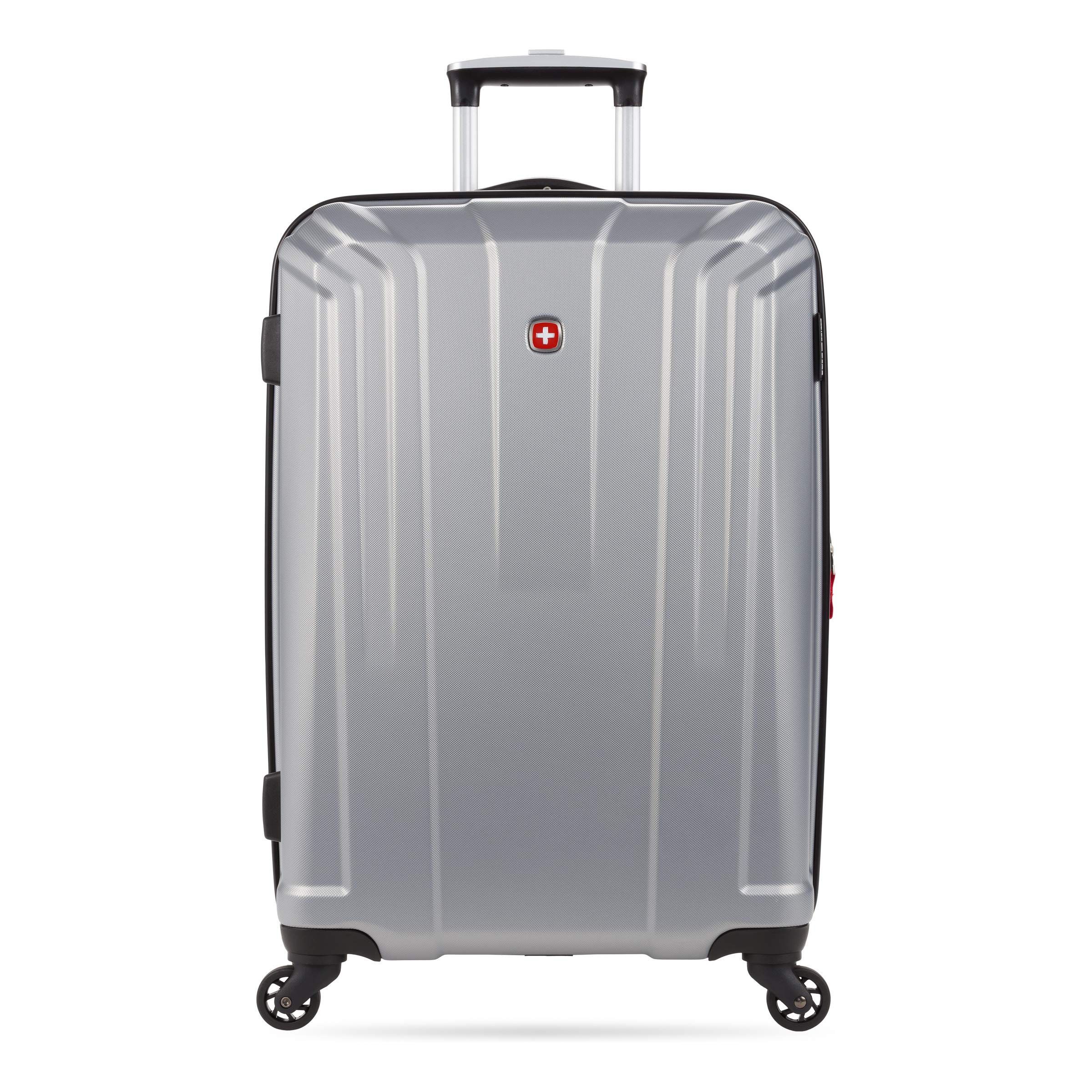 SwissGear 3750 Hardside Luggage with Spinner Wheels, Silver, Checked-Medium 23-Inch - Image 10