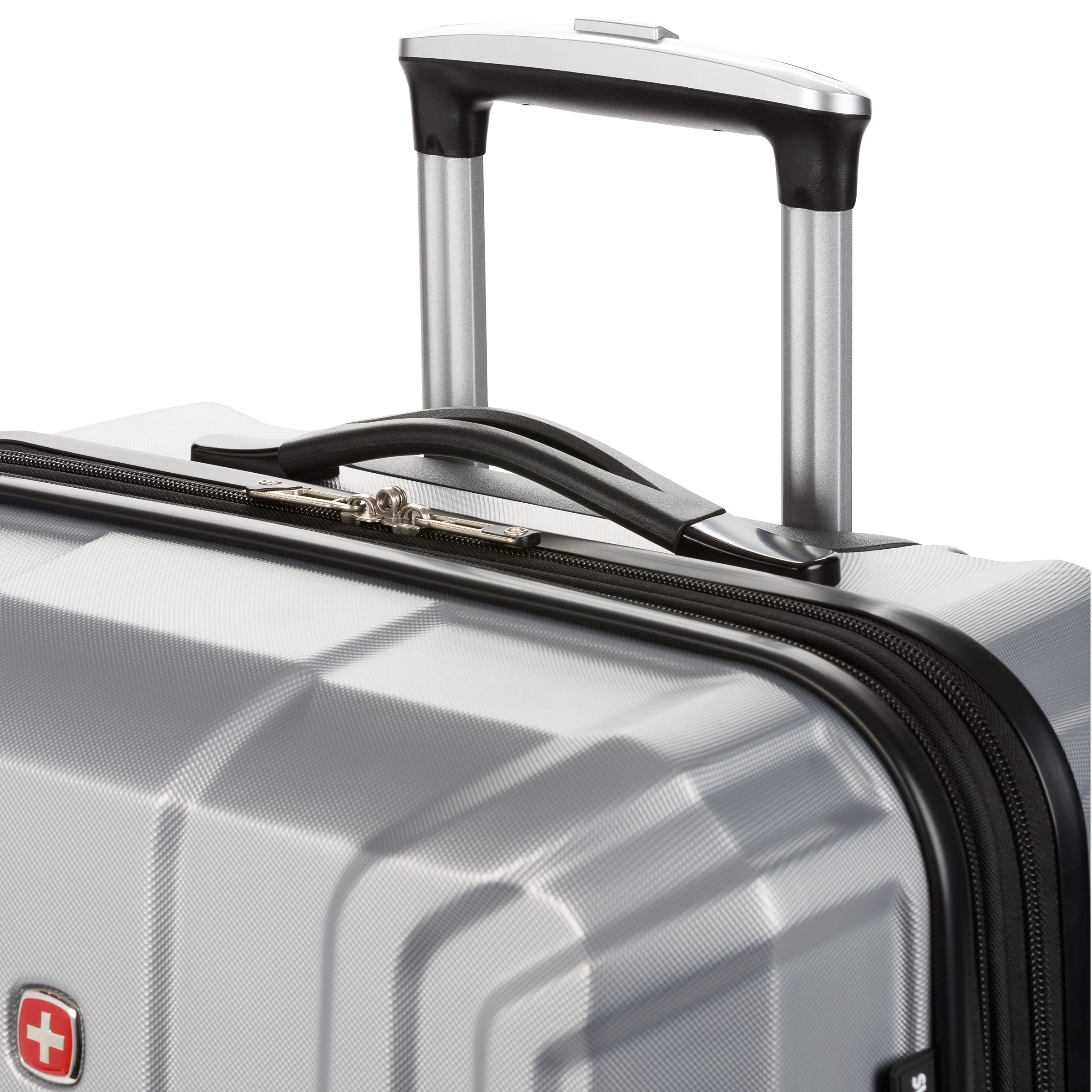 SwissGear 3750 Hardside Luggage with Spinner Wheels, Silver, Checked-Medium 23-Inch - Image 8