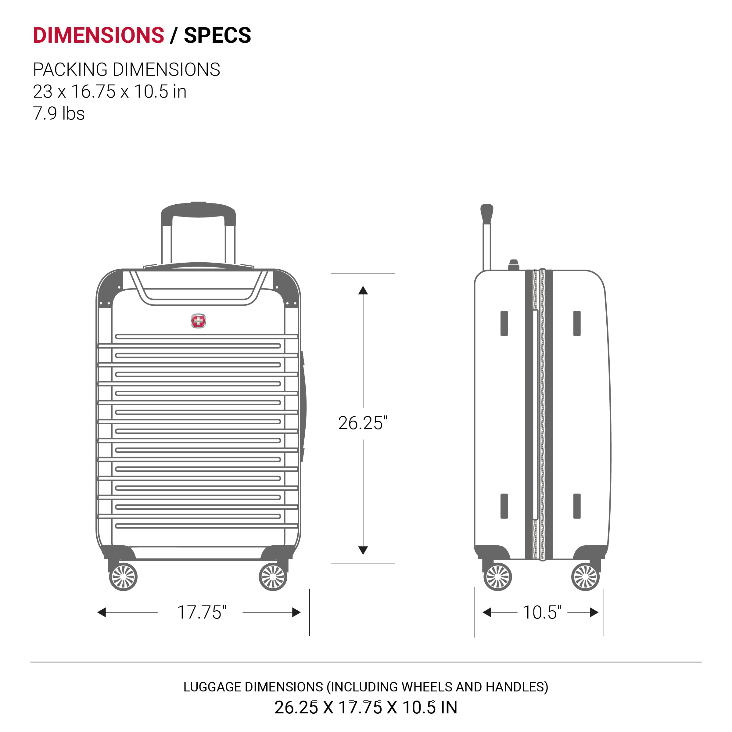 SwissGear 6297 Hardside Expandable Luggage with Spinner Wheels, Black, Checked-Medium 23-Inch - Image 6