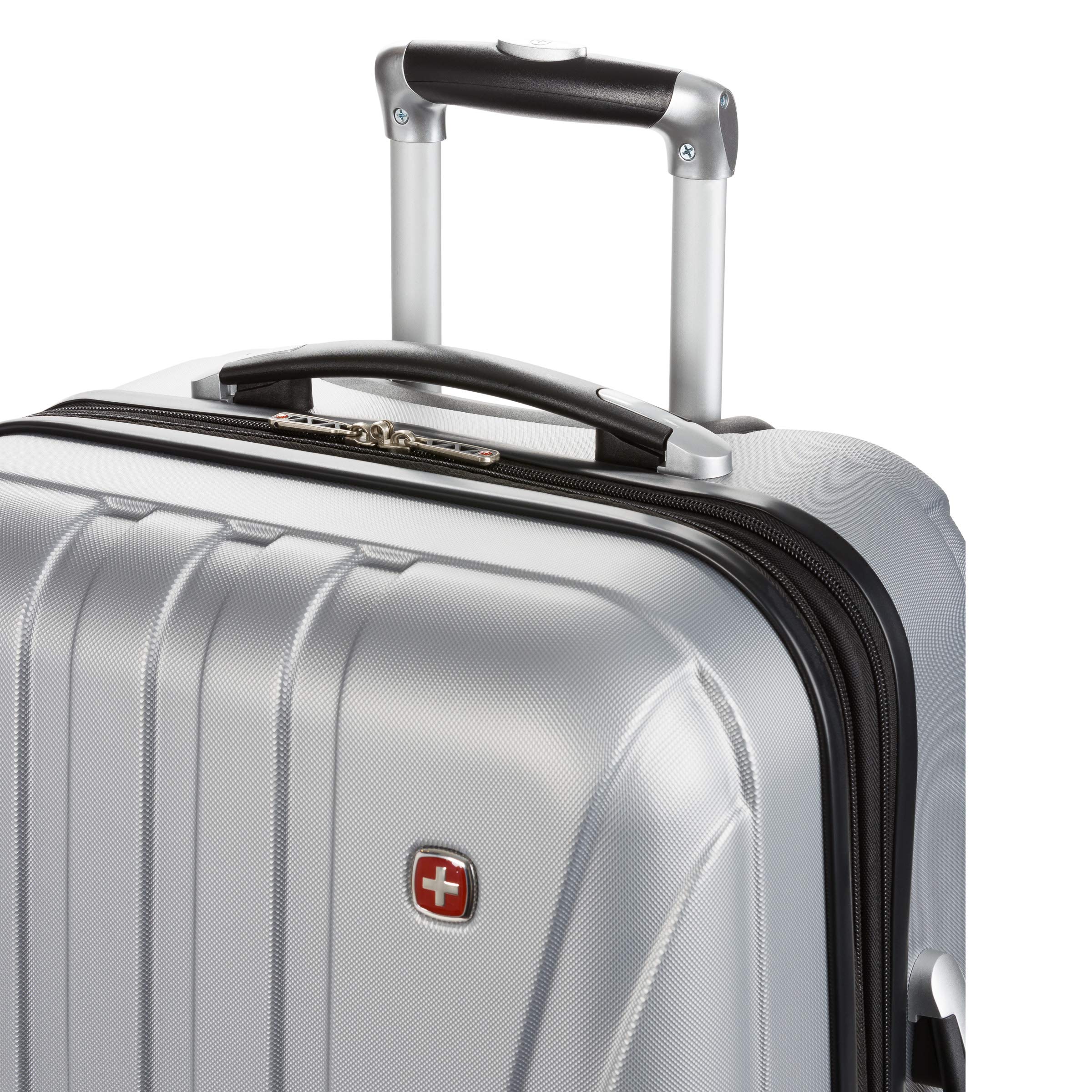 SwissGear 7585 Hardside Expandable Luggage with Spinner Wheels, Silver, Checked-Medium 23-Inch - Image 9