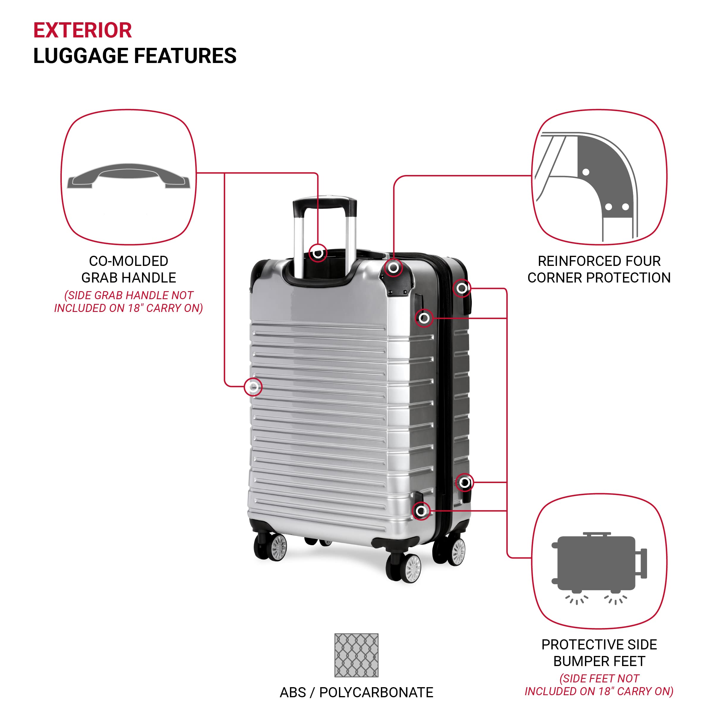 SwissGear 7782 Hardside Expandable Luggage with Spinner Wheels, Silver, Checked-Medium 24-Inch - Image 3