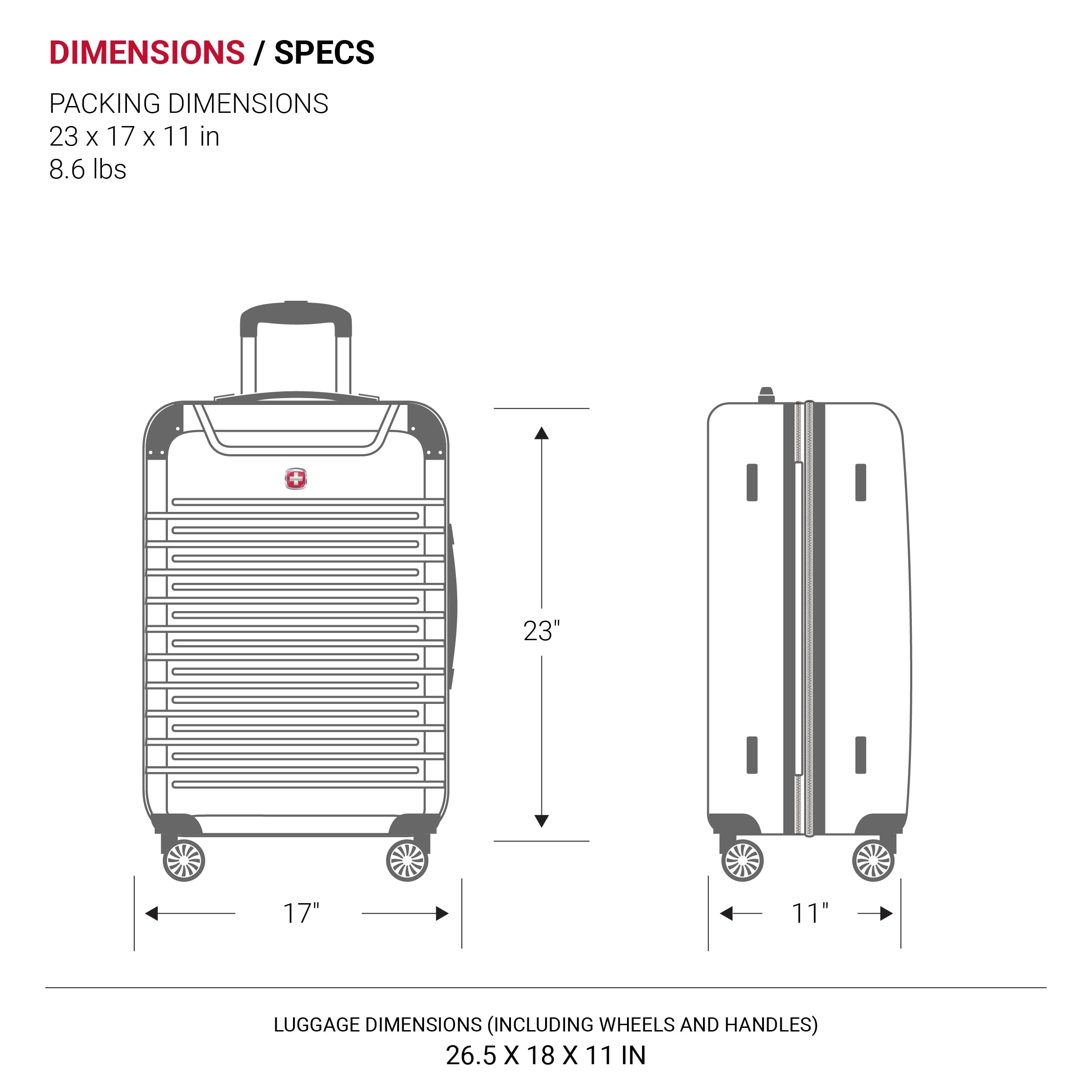SwissGear 7782 Hardside Expandable Luggage with Spinner Wheels, Silver, Checked-Medium 24-Inch - Image 8