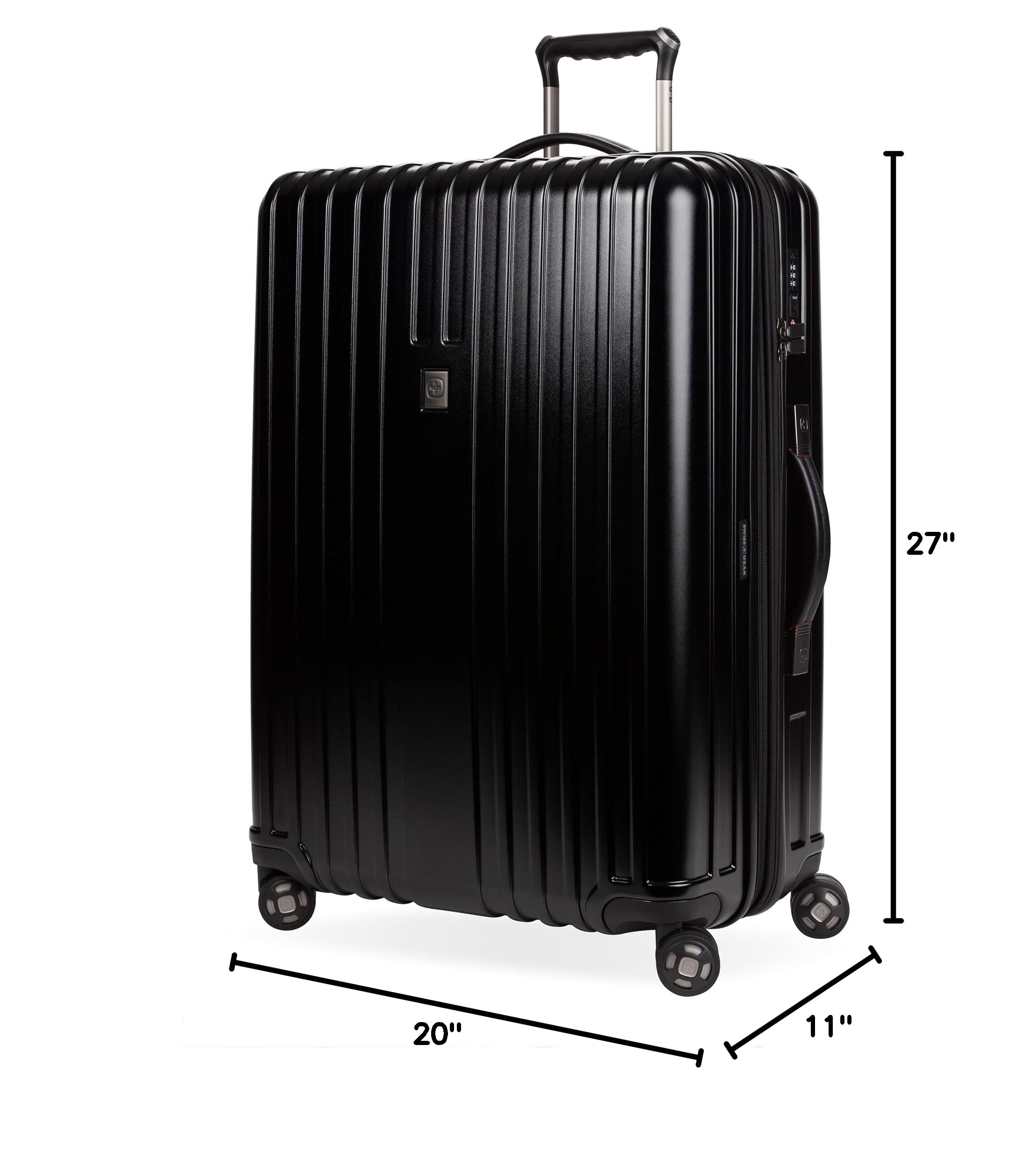 SwissGear 7910 Hardside Expandable Luggage with Spinner Wheels, TSA Lock and USB, Black, Checked-Large 27-Inch - Image 10