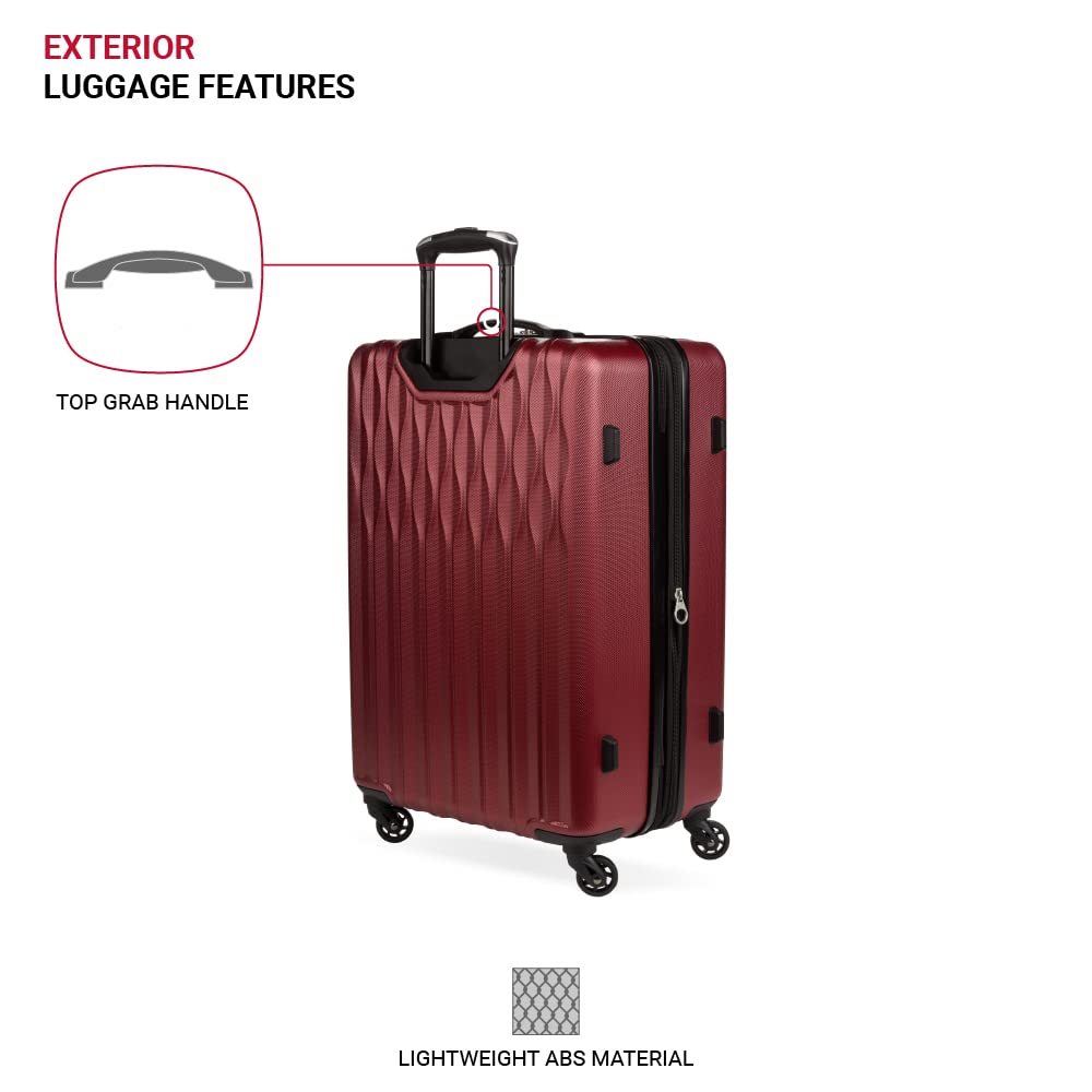 SwissGear 8018 Expandable Luggage, Hard Shell Medium Luggage with Spinner Wheels - Image 3