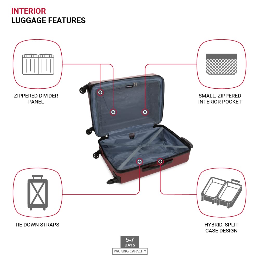 SwissGear 8018 Expandable Luggage, Hard Shell Medium Luggage with Spinner Wheels - Image 4