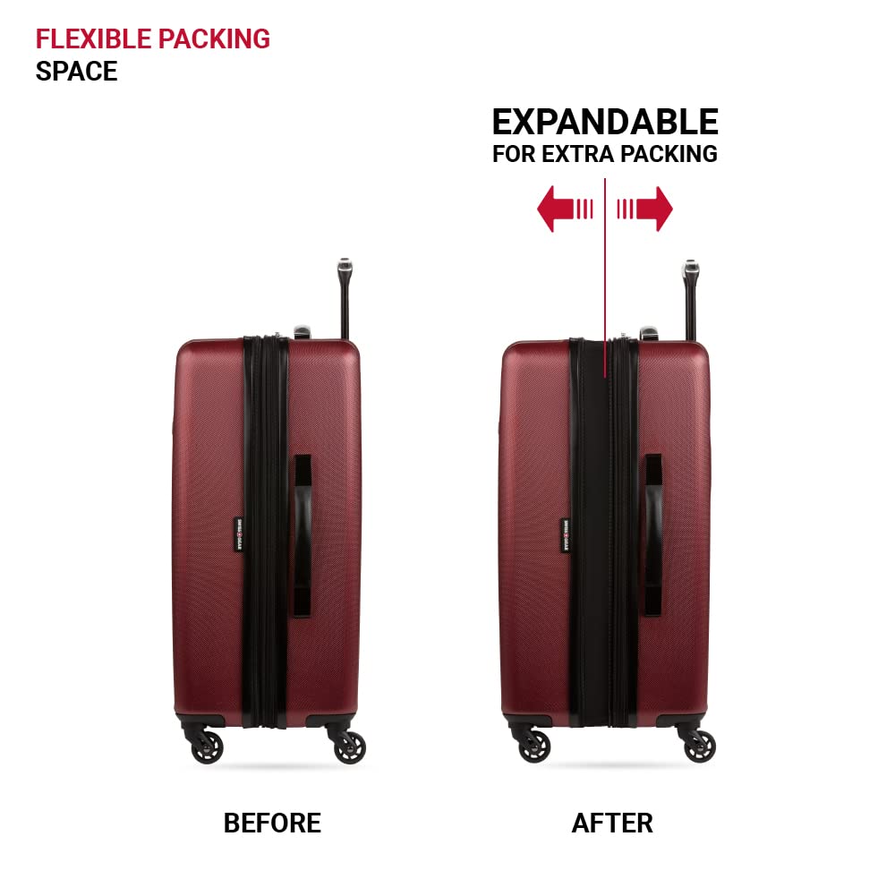 SwissGear 8018 Expandable Luggage, Hard Shell Medium Luggage with Spinner Wheels - Image 6