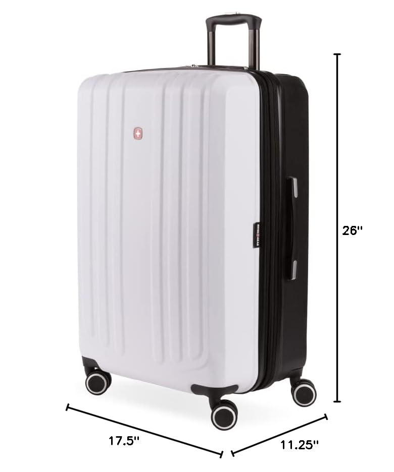 SwissGear 8028 Hardside Expandable Spinner Luggage, Black/White, Checked-Medium 24-Inch - Image 6