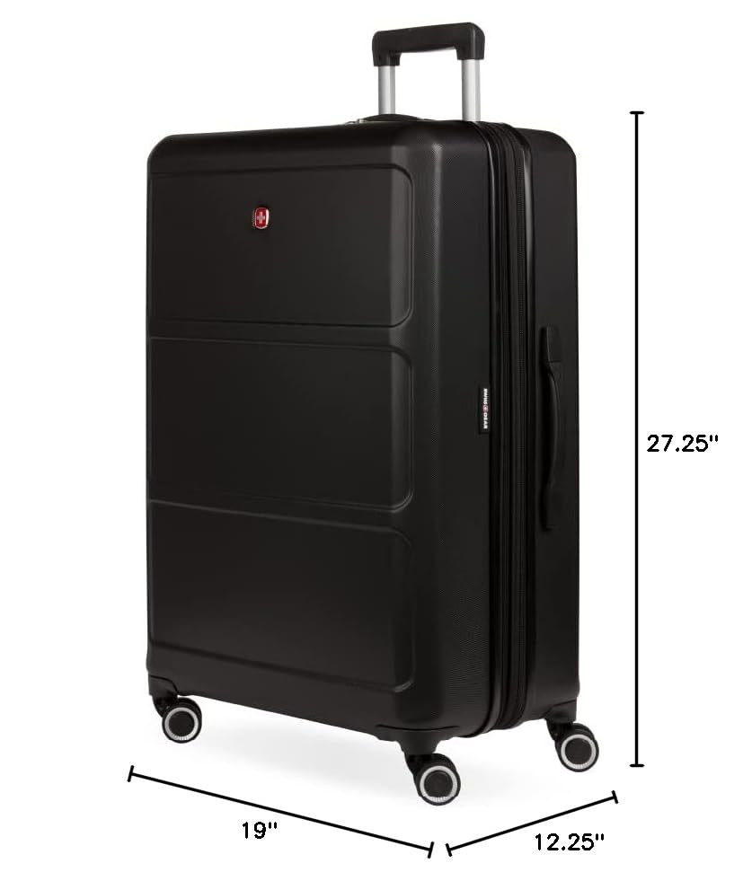 SwissGear 8090 Hardside Expandable Luggage with Spinner Wheels, Black, Checked-Large 28-Inch - Image 7