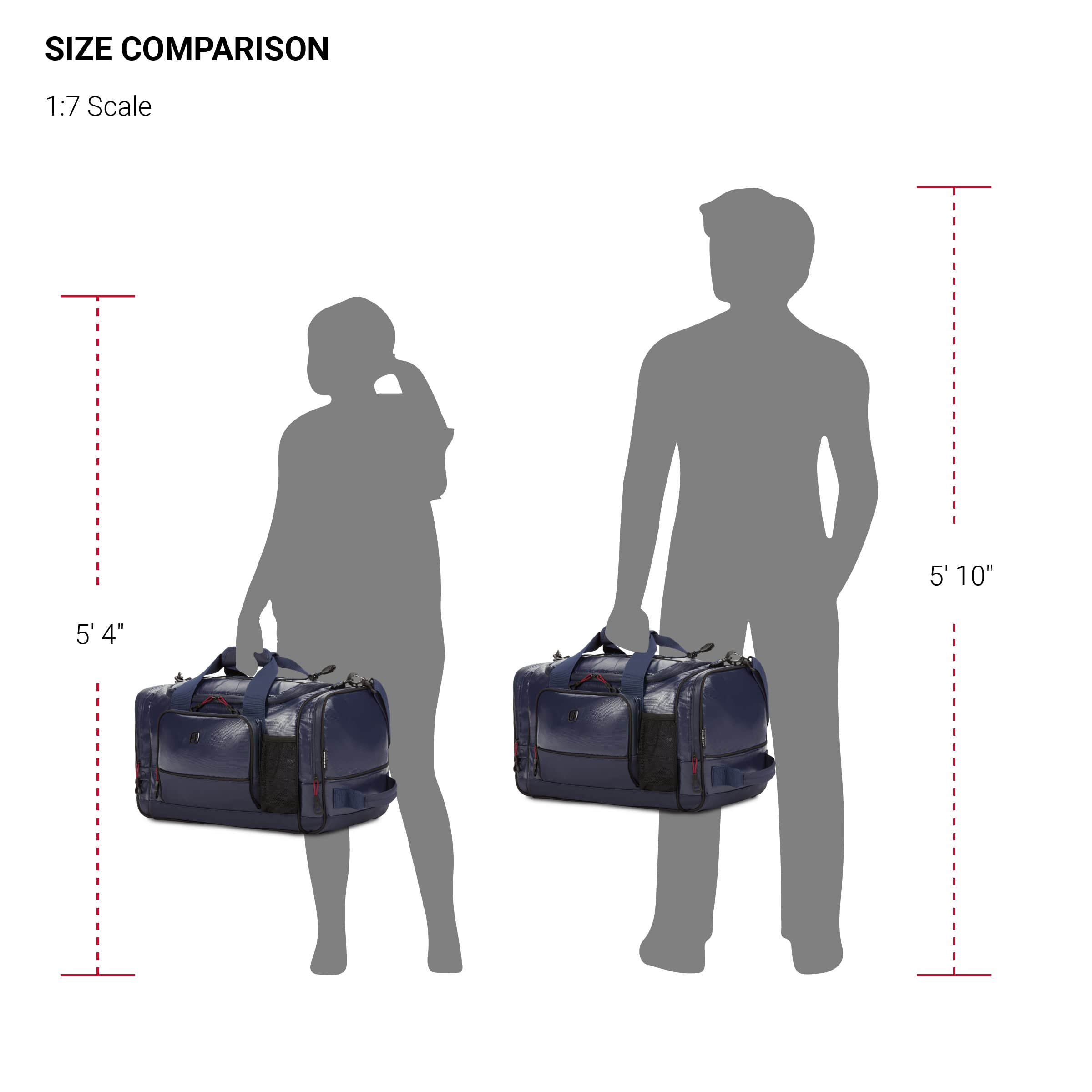 SwissGear Apex Duffle Bag for Travel and Gym with Bungee-Cord System - Image 5