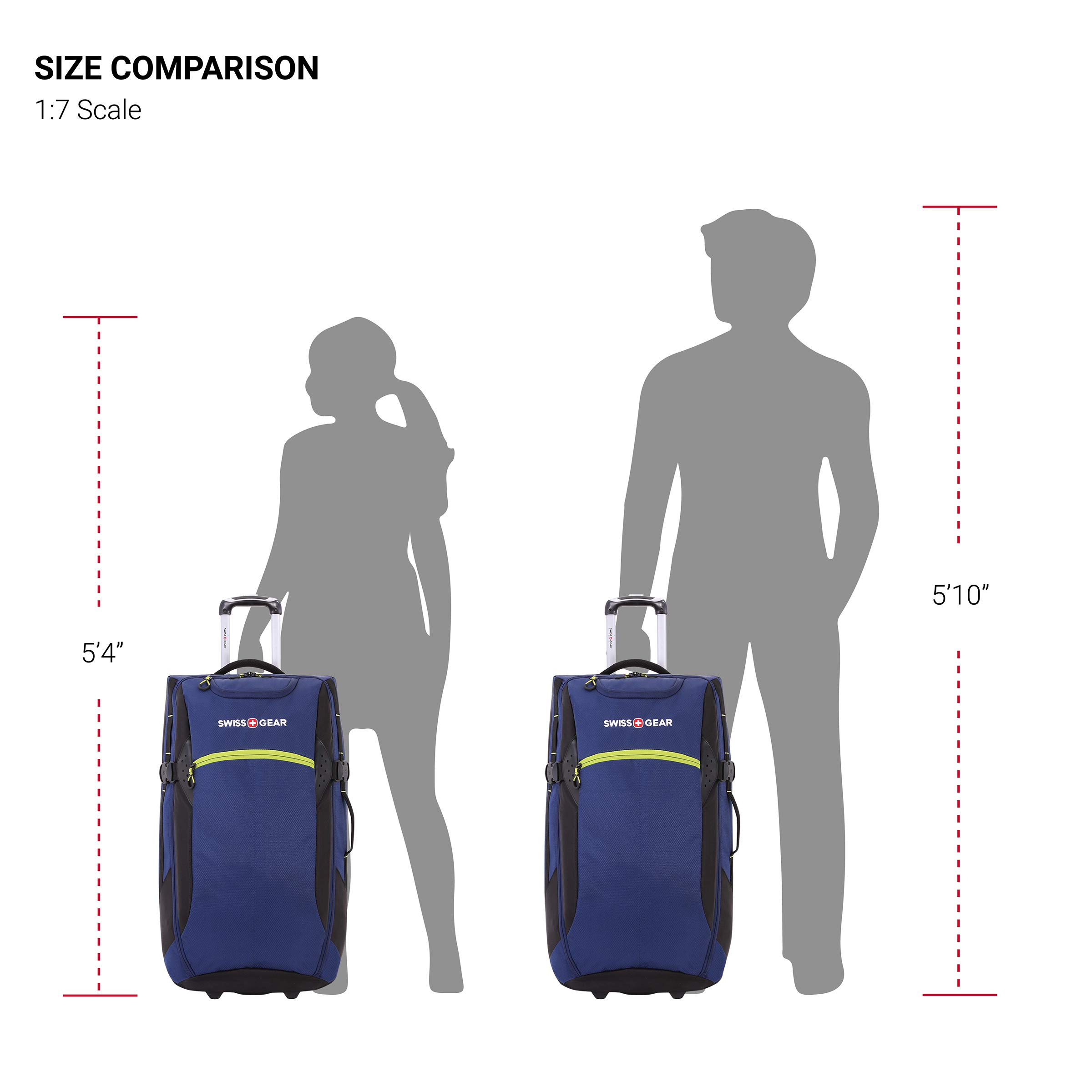 SwissGear Apex Exec Wheeled Rolling Duffel, 8-Day Capacity, Soft-Shell Luggage, Men's and Women's - Blue/Green - Image 6