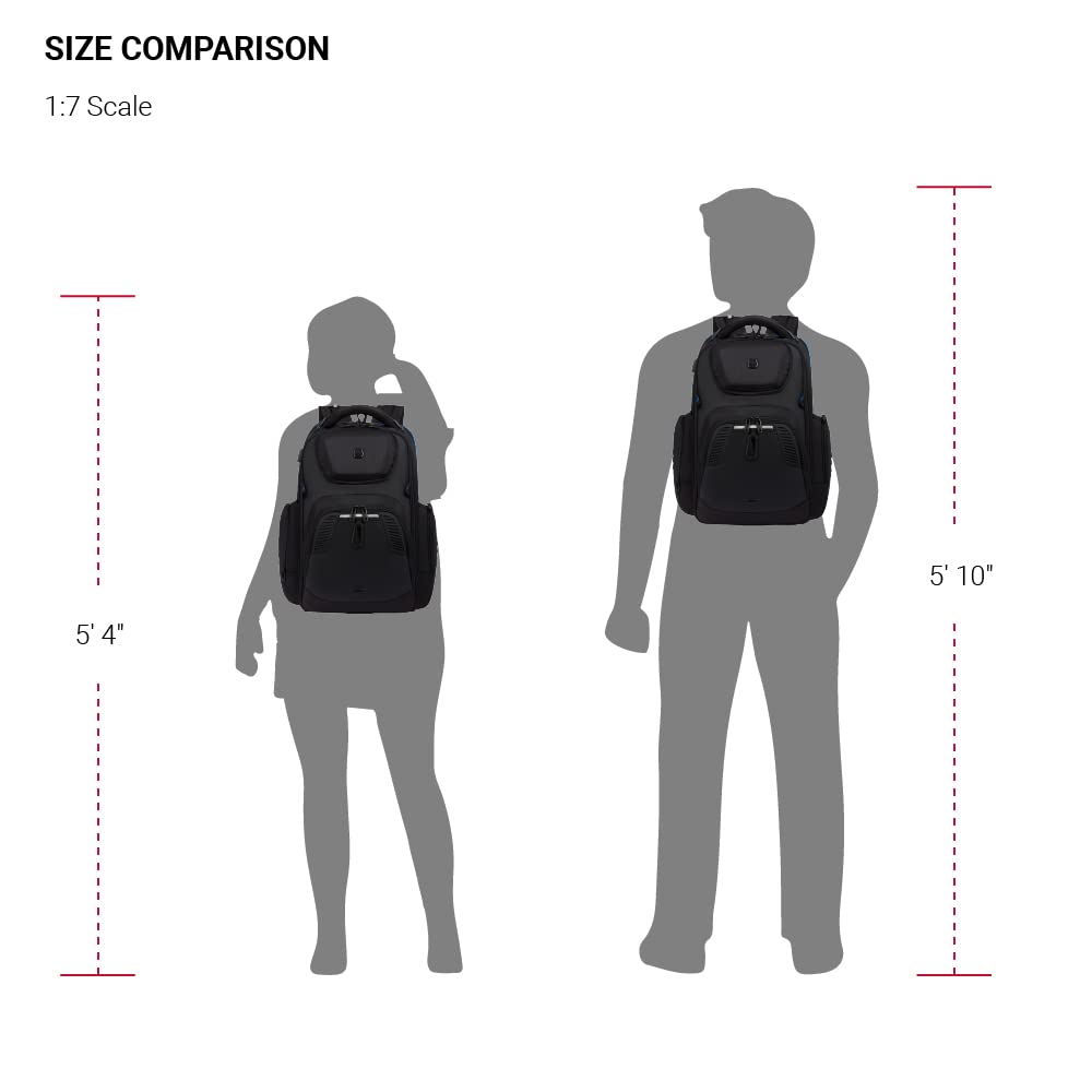 SwissGear Gaming Laptop Backpack with Charger Port (USB), Blue/Black - Image 7