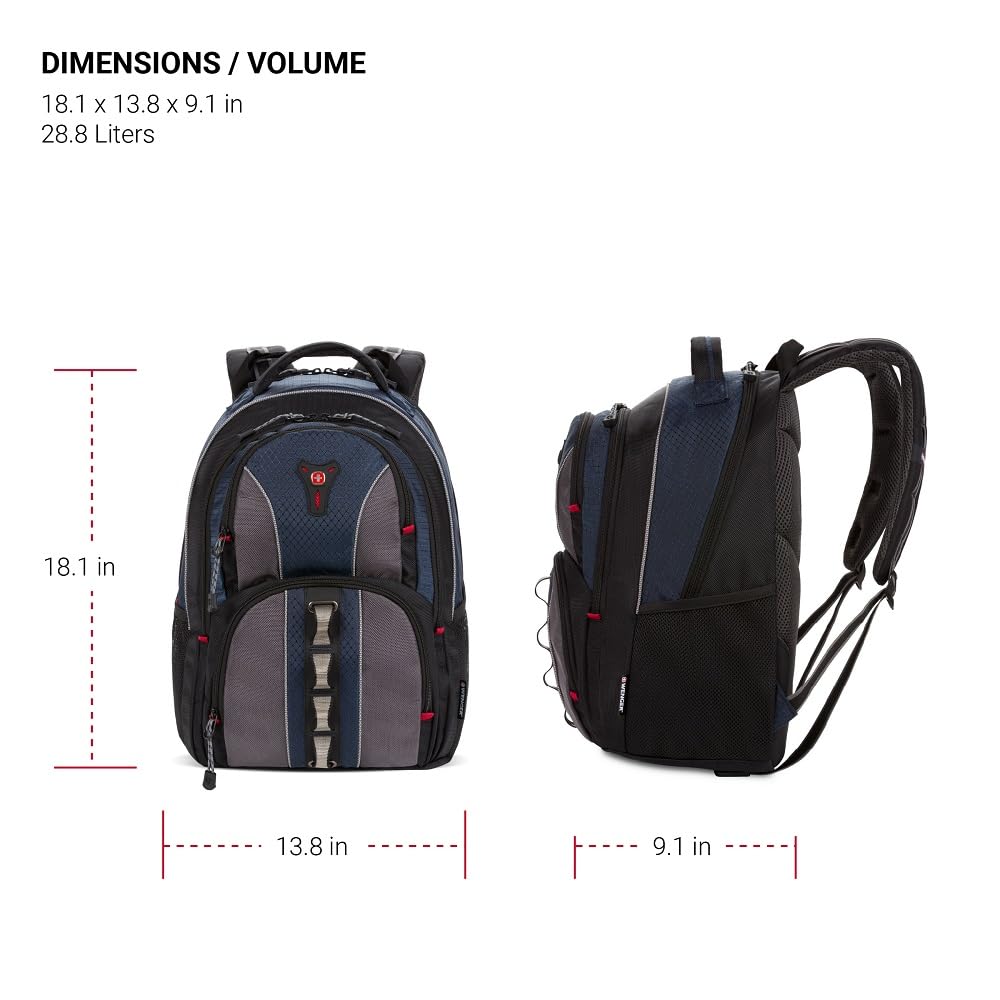 Wenger Cobalt Laptop Backpack, Fits 16 inch Laptop, Men's and Women's, Blue/Grey - Image 8