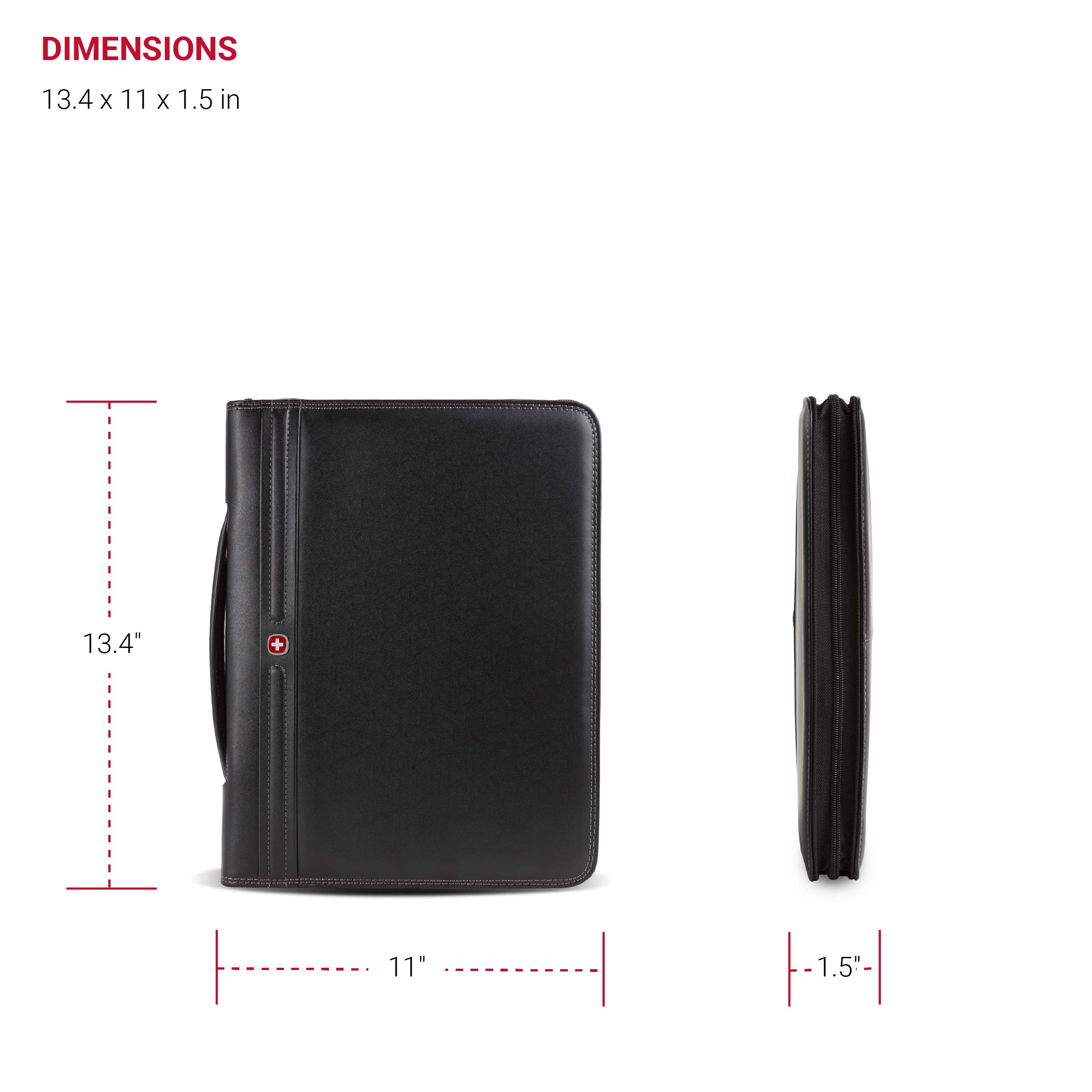 Wenger Concept Zippered Padfolio, Padded Document Organizer, Black - Image 6