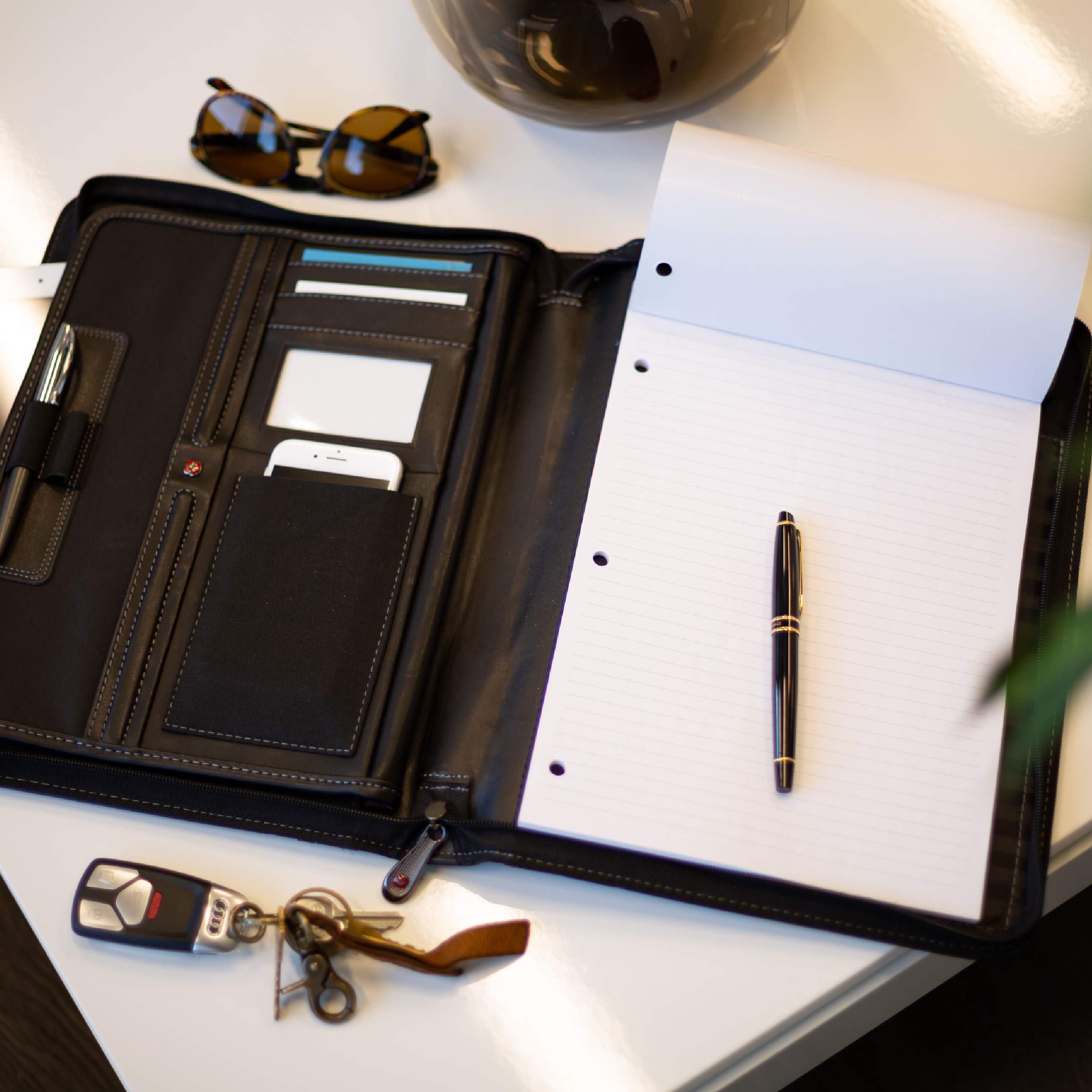 Wenger Concept Zippered Padfolio, Padded Document Organizer, Black - Image 7