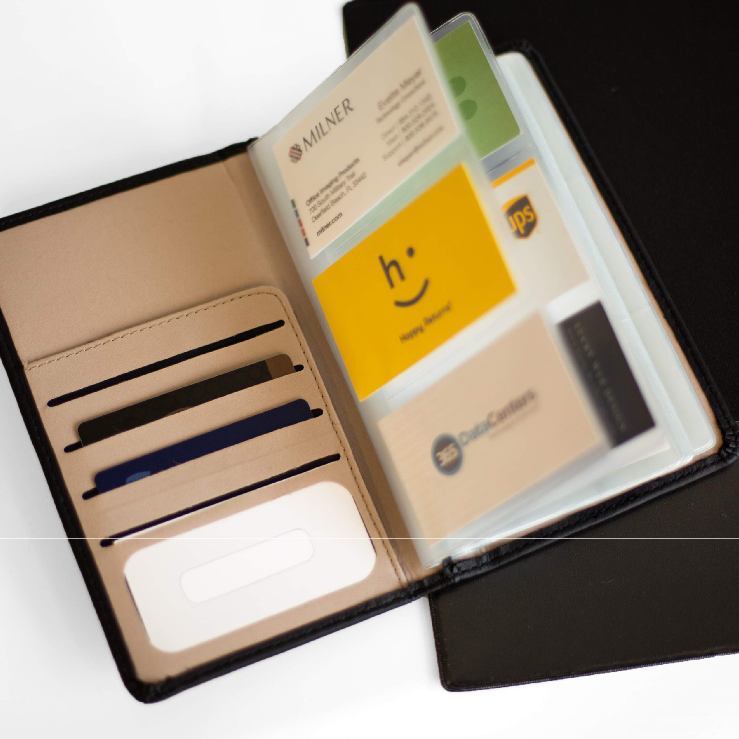 Wenger Leah Executive 156-Count Credit Card and Business Card Holder Wallet, 0.87 x 7.75 x 5, Black - Image 7