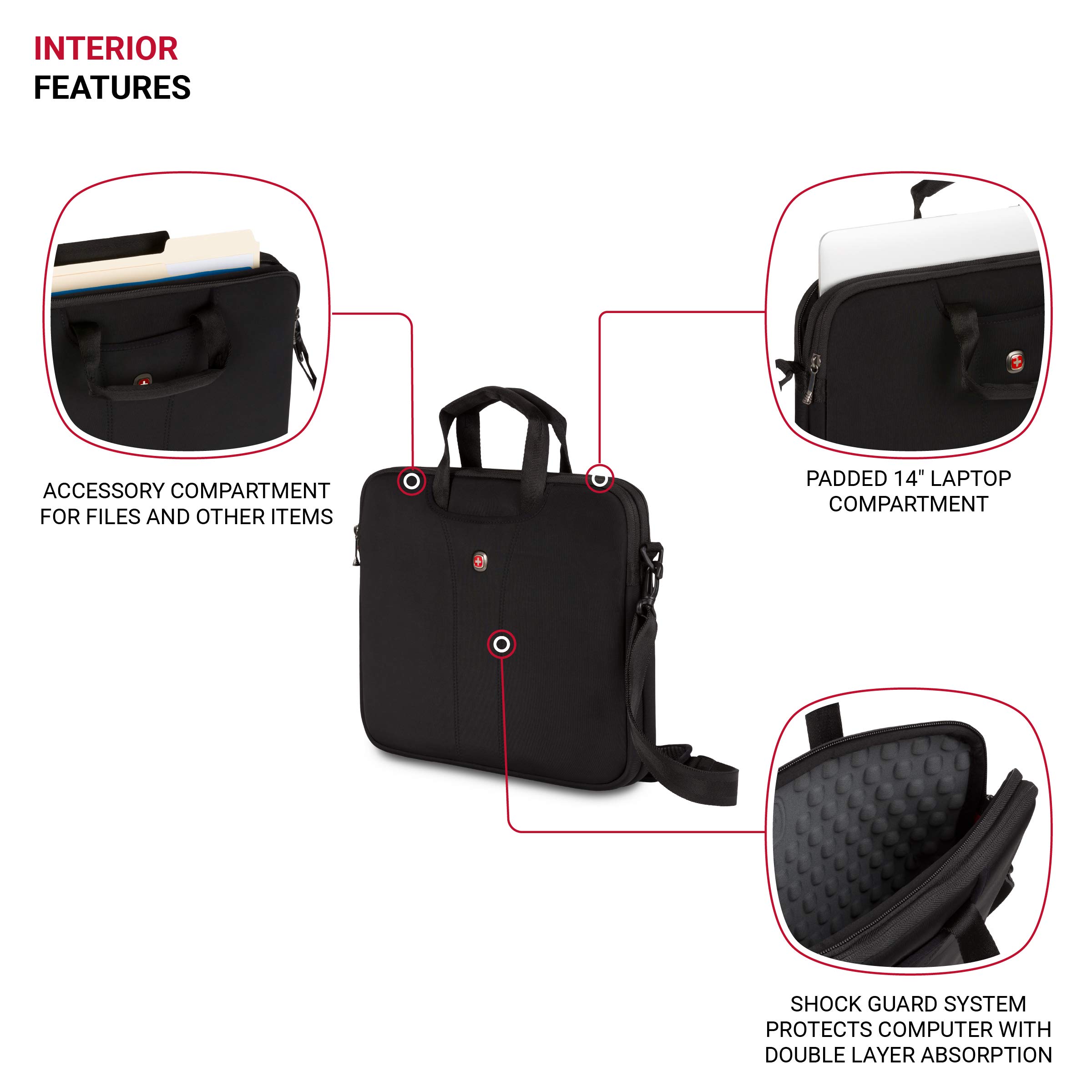 Wenger Legacy 14.1 Inch Ultra Computer Slimcase, Black, One Size - Image 3