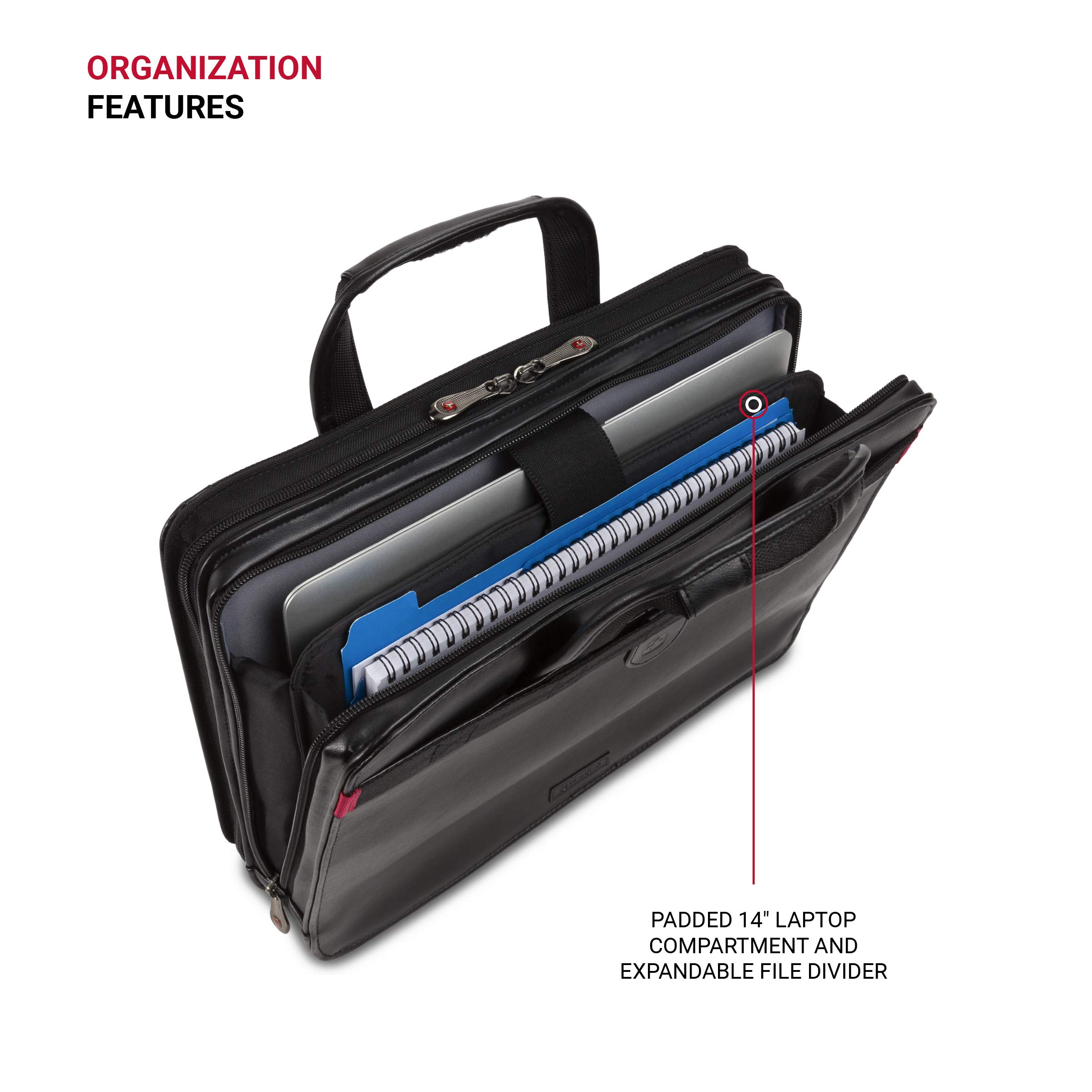 Wenger Luggage Proxy Zippered Laptop Presentation Padfolio, Black, 14-inch (601675) - Image 3